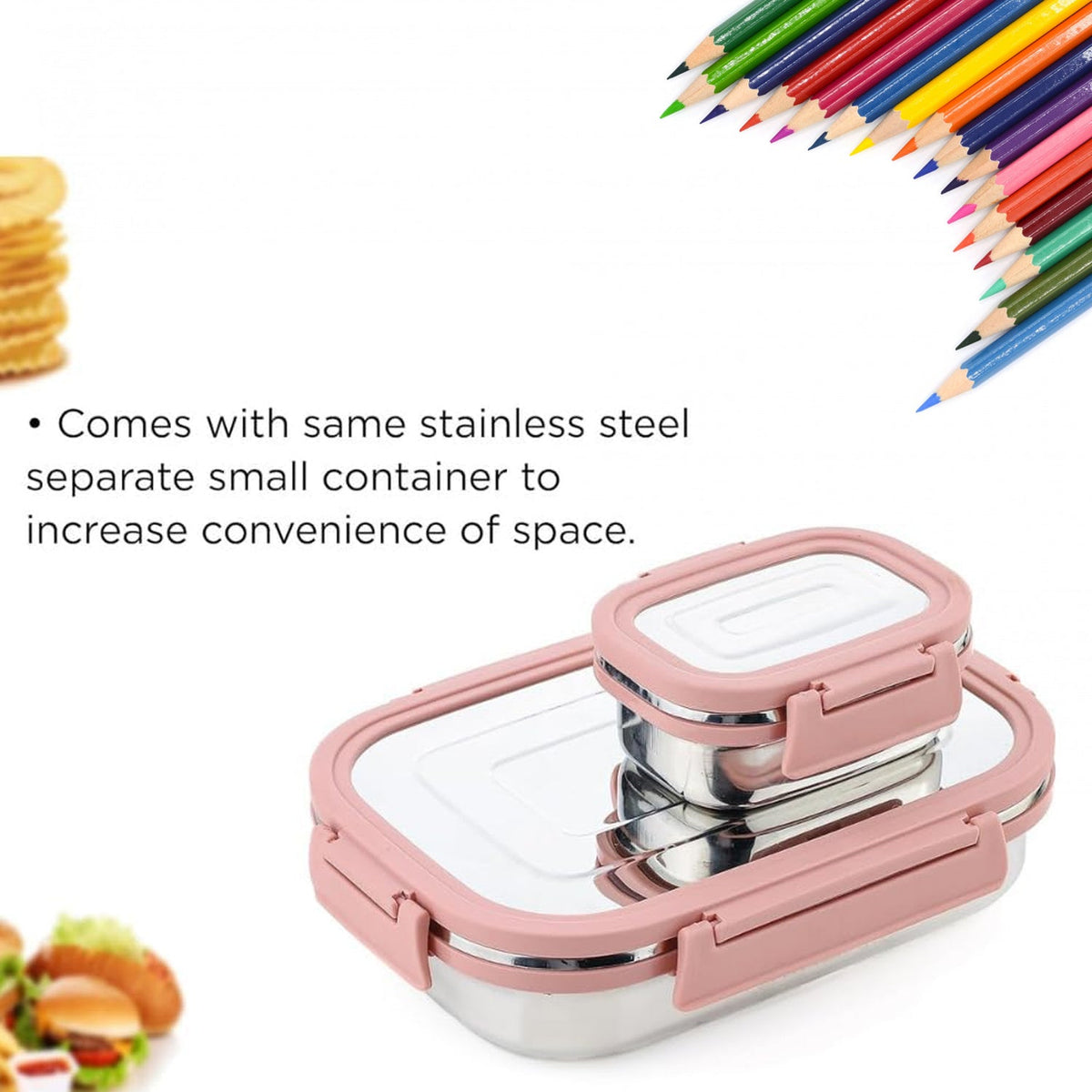 Stainless Steel Lunch Box – Leak-Proof 2PC set – view 7