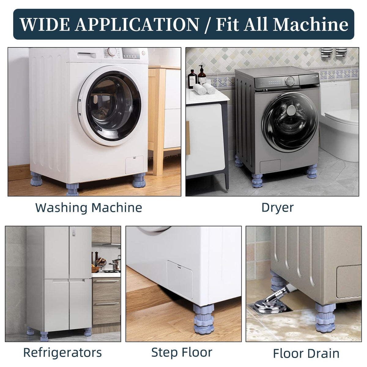 Washing Machine Anti-Vibration Pads – Adjustable & Non-Slip – close-up
