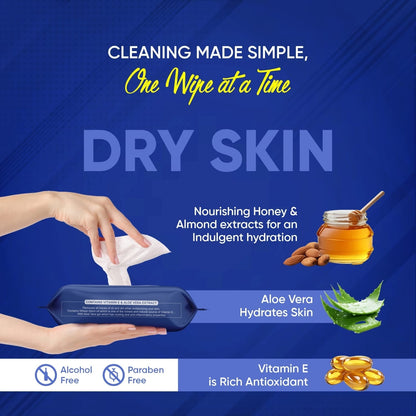 Face Wipes for Dry Sensitive Skin – Gentle Cleansing – close-up