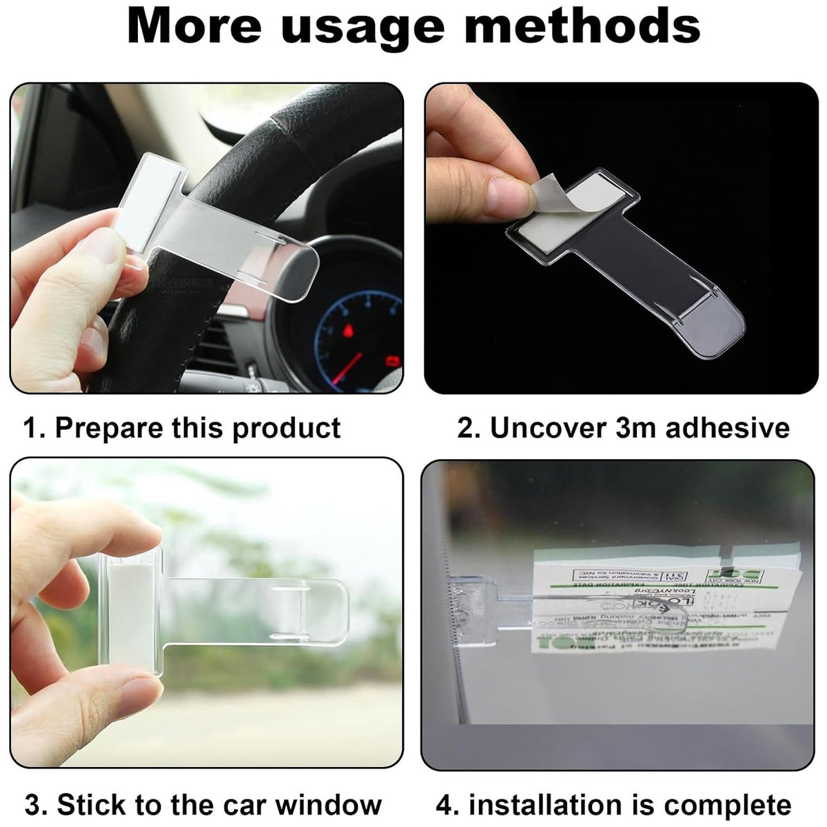 Fastag Holder for Car – Transparent Windscreen Card Stand – alternate view