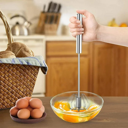 Stainless Steel Egg Whisk – Hand Push Rotary – view 9