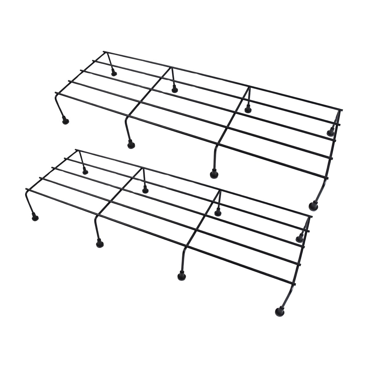 Metal Rectangle Flower Plant Stand – Durable 2 pc set – alternate view