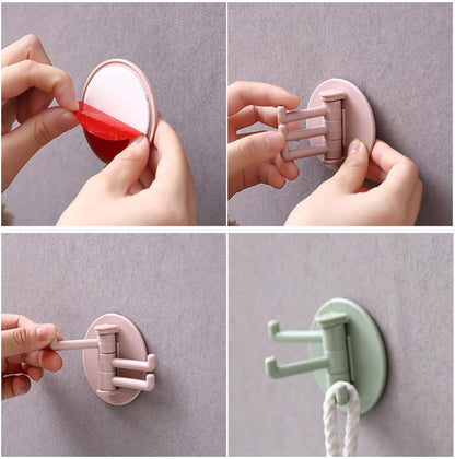 Punch-Free Sticky Hook – 3-Hook Rotating Organizer – view 15