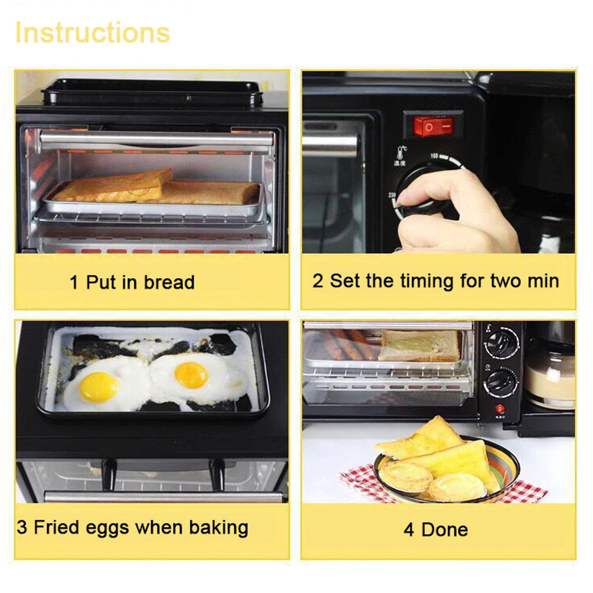 3-in-1 Breakfast Maker – Toaster Oven, Grill & Coffee – view 6