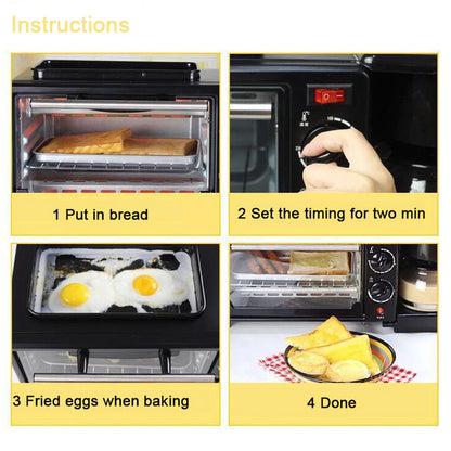 3-in-1 Breakfast Maker – Toaster Oven, Grill & Coffee – view 6