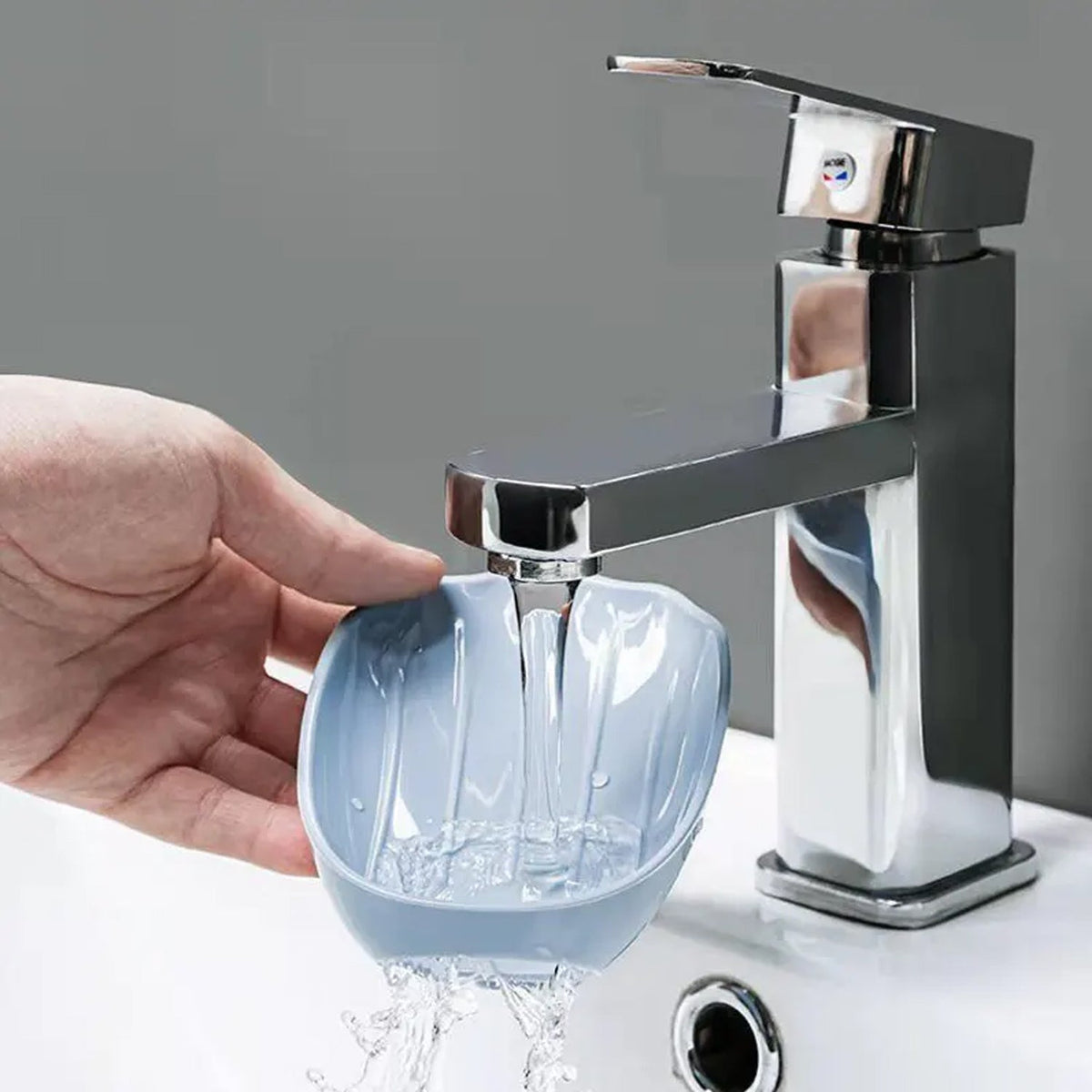Self-Draining Soap Dish – Wall Mounted, No Drill – alternate view