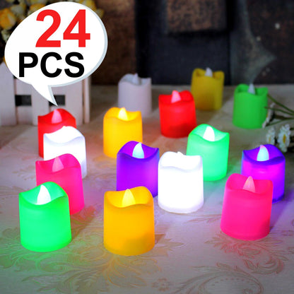 LED Tealight Candles – 24 pcs Multicolor – detail view