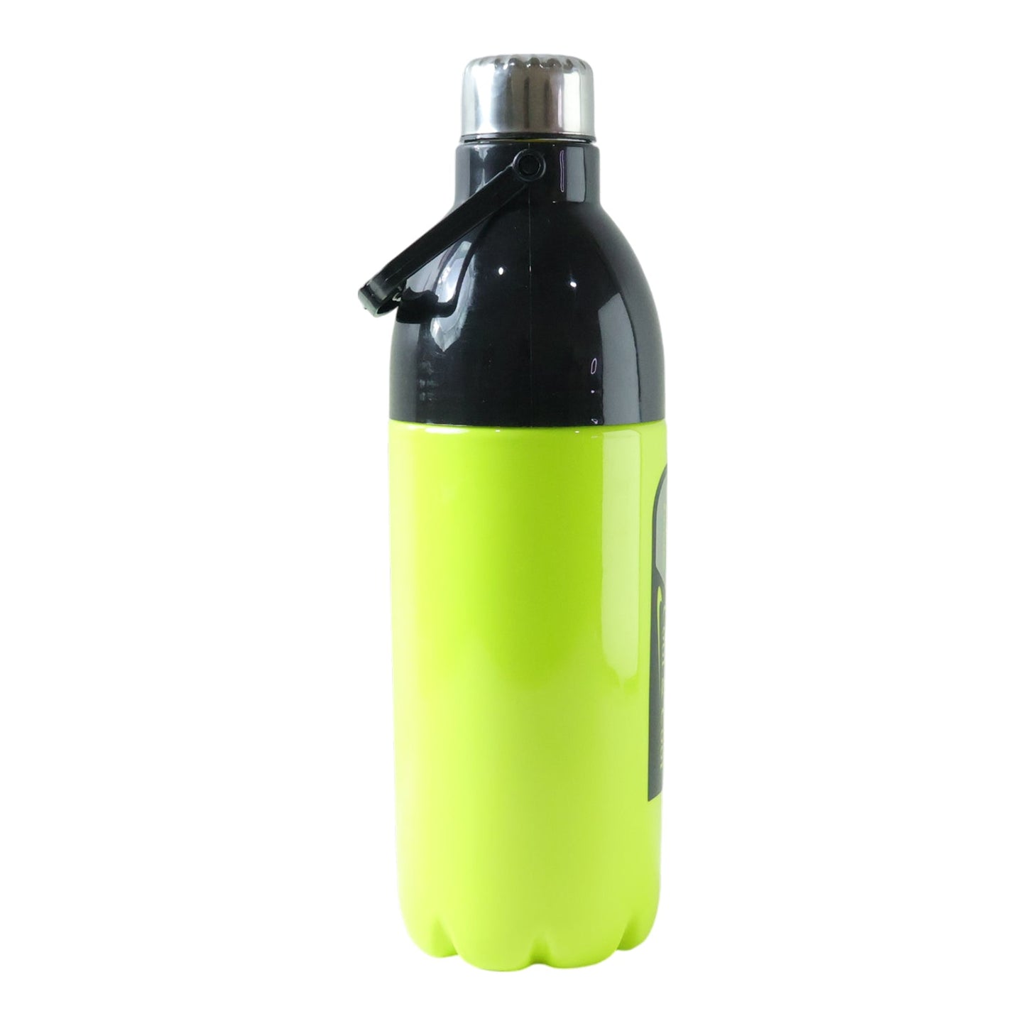 Close up of the leakproof screw cap on the reusable plastic water bottle.