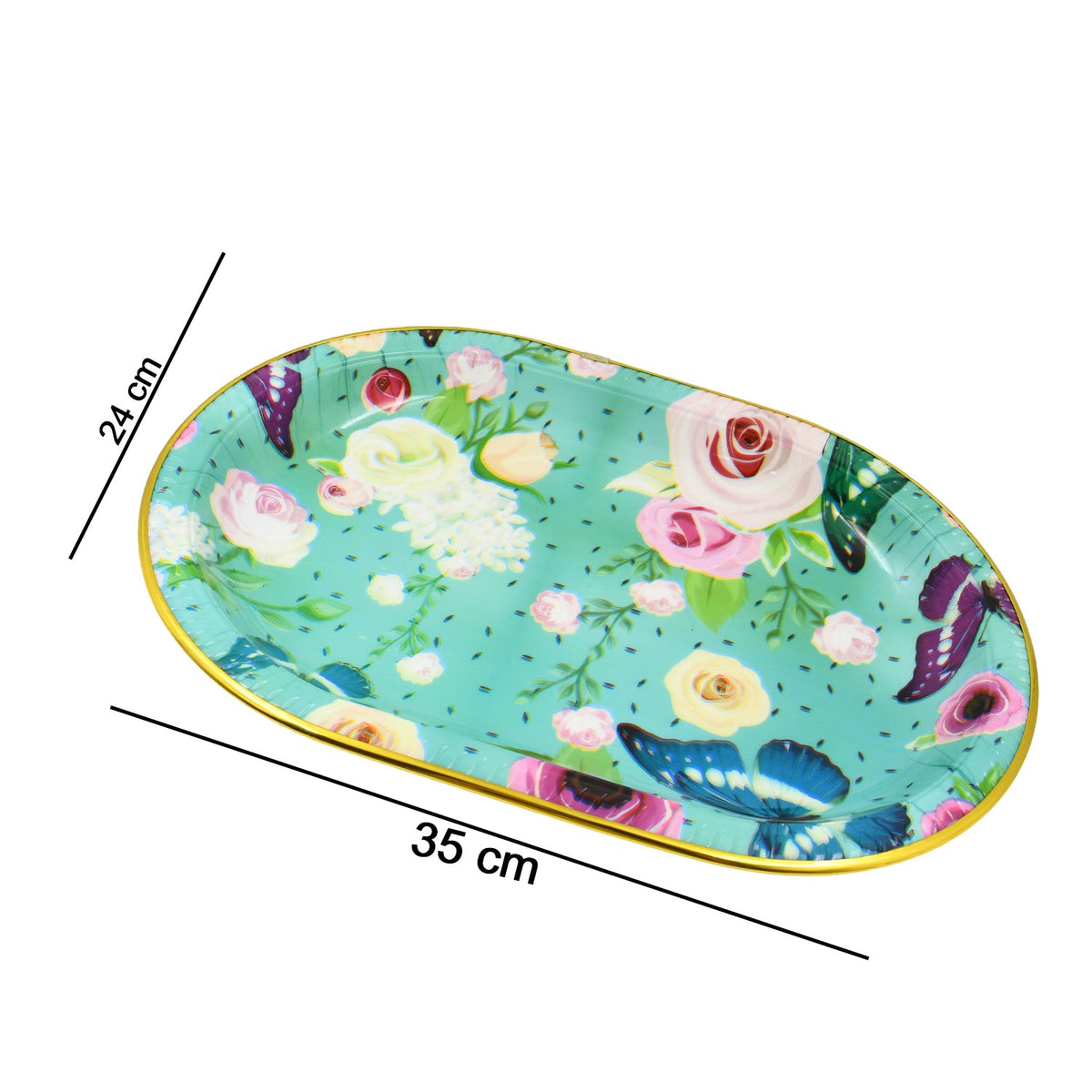 Plastic Serving Tray – Flower Print Design, 35x24cm – view 6