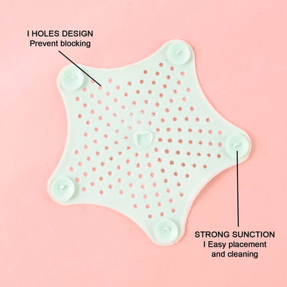 Silicone Star Shaped Sink Strainer – Mint Green Hair Catcher – view 6