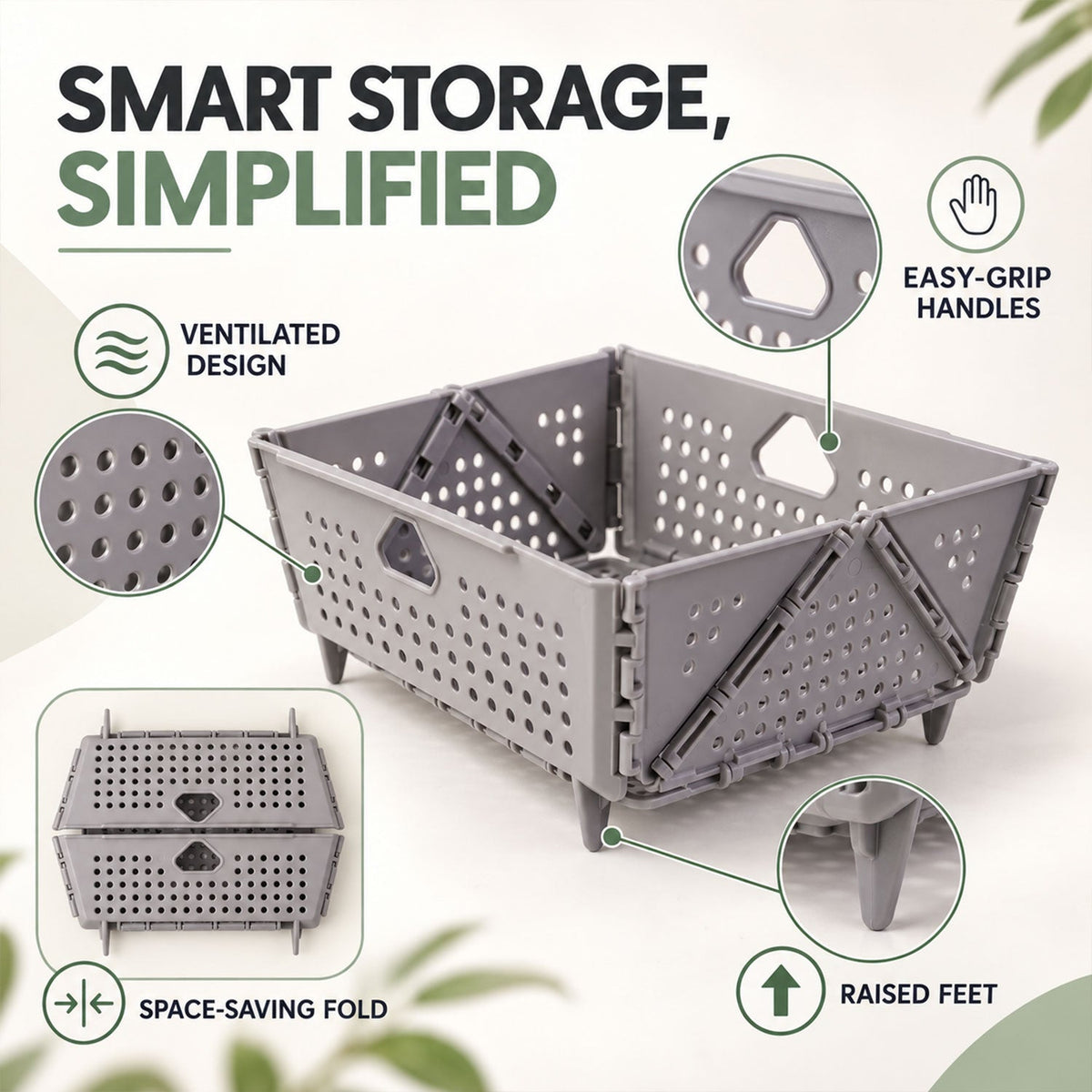 Foldable Storage Basket – Ventilated & Space-Saving – view 7