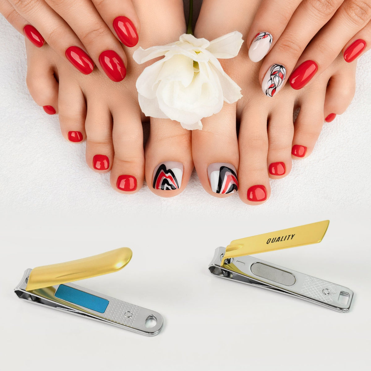 Folding Nail Clippers – Stainless Steel Portable with File – close-up