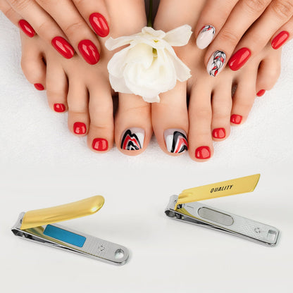 Folding Nail Clippers – Stainless Steel Portable with File – close-up