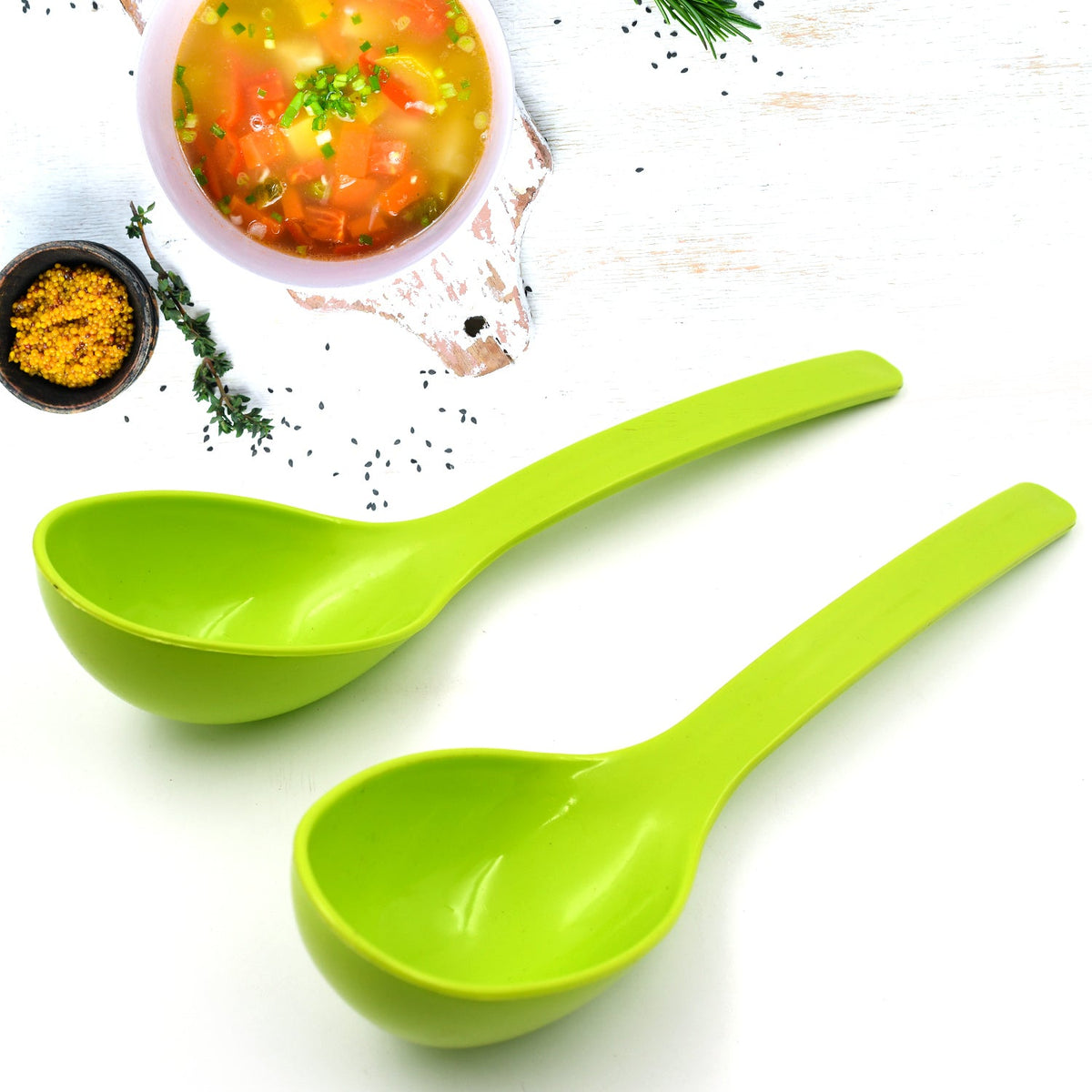 Plastic Kitchen Ladle – 2-Pc Serving Spoon set – alternate view