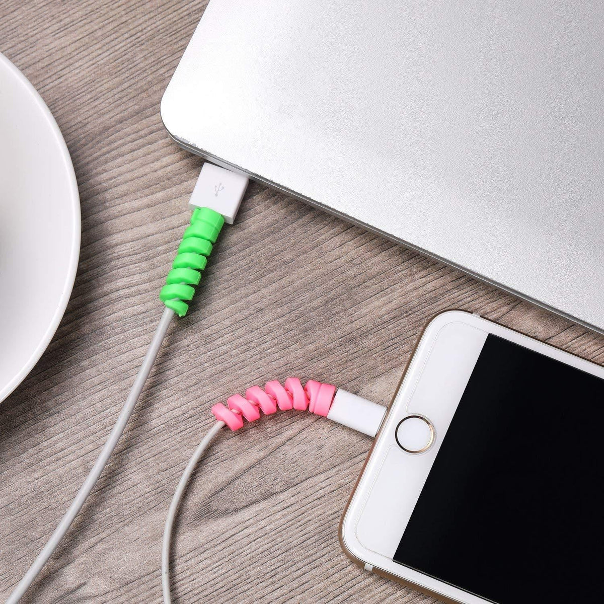 Cable Protector – 10-Pack Flexible Silicone for Chargers – close-up