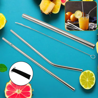 Stainless Steel Straws – Reusable set with Travel Case