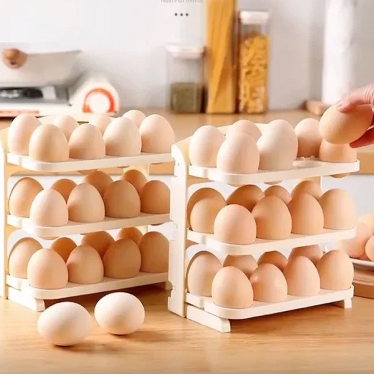 Foldable Egg Tray – 24-Grid Refrigerator Organizer – view 7