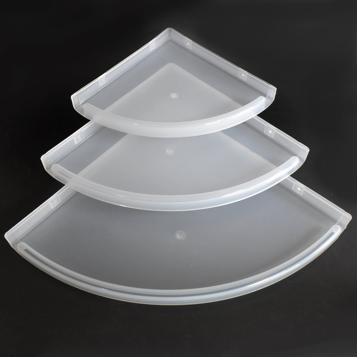 Plastic Corner Shelf set – 3 pcs Wall Mounted – close-up