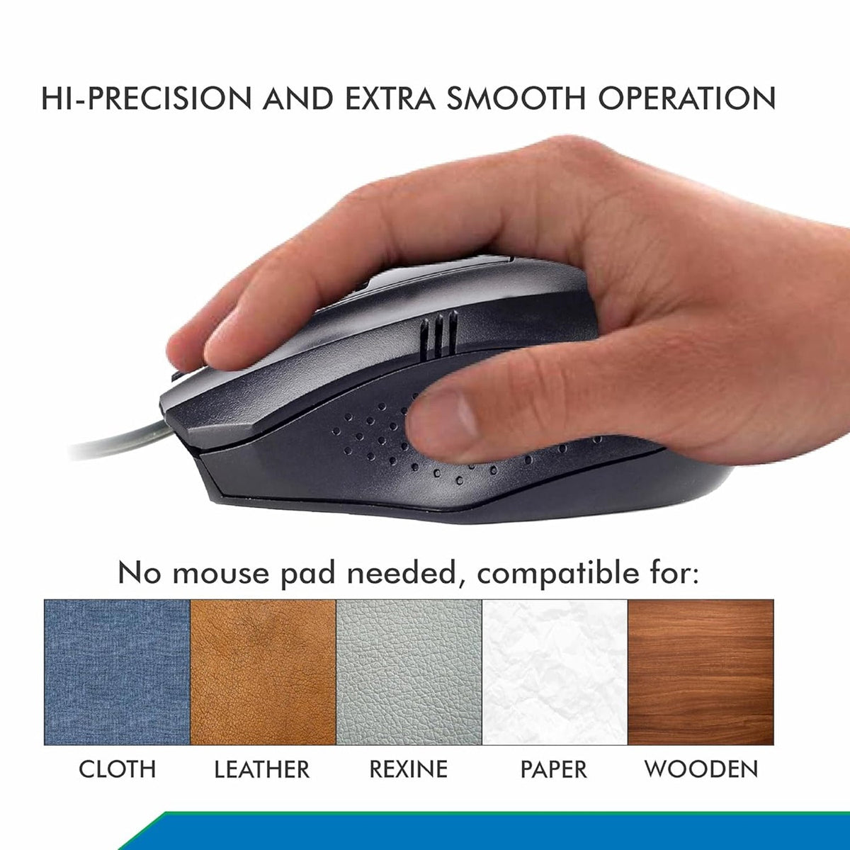 Wired Optical Mouse – Reliable USB for Laptops & pcs – close-up