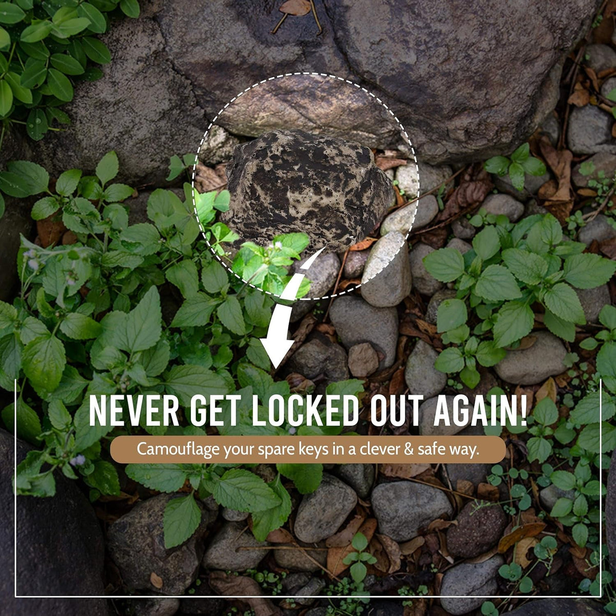 Fake Rock Key Hider – Discreet Outdoor Key Storage – view 7