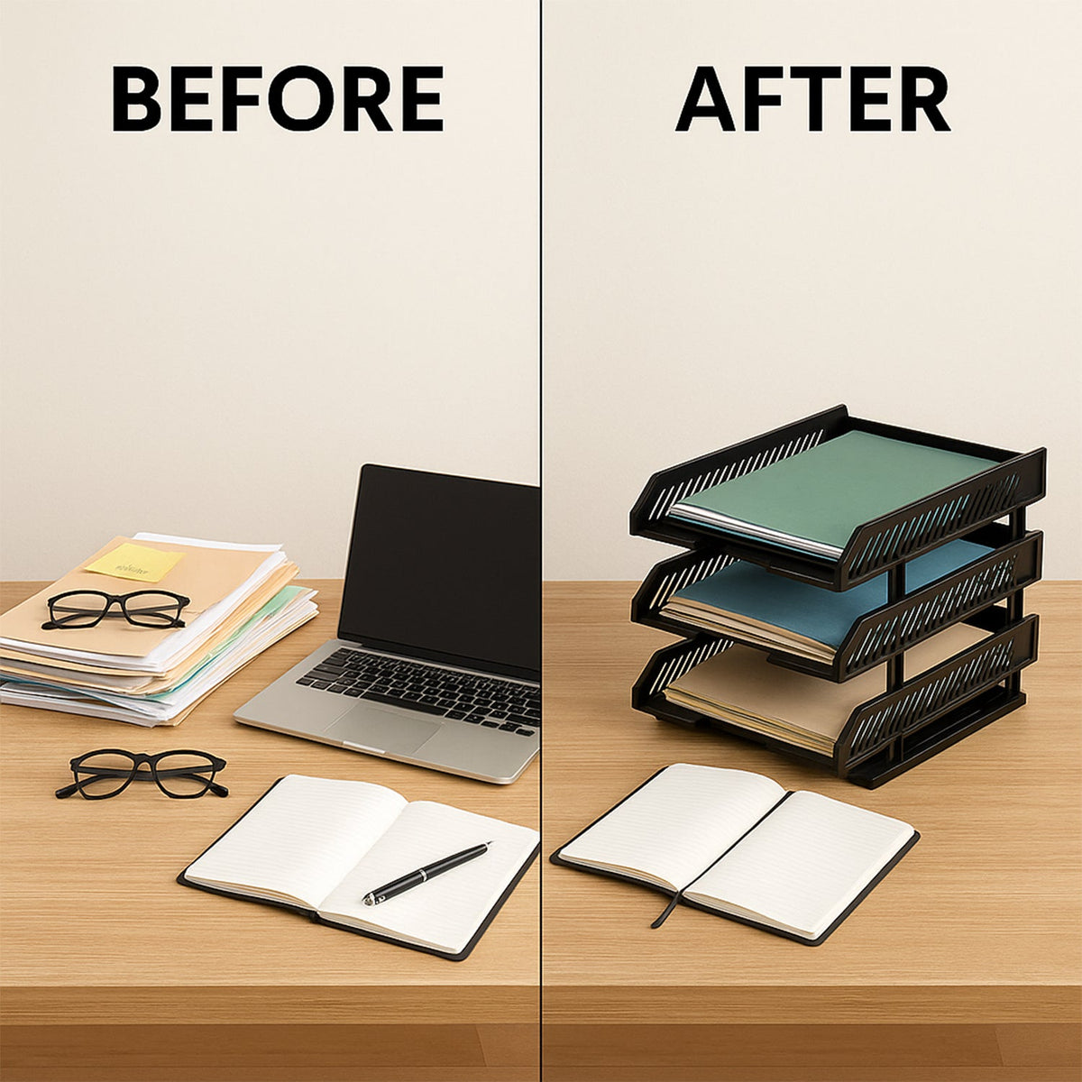 Office File Rack – 4-Layer Desktop Storage with Drawers – view 7