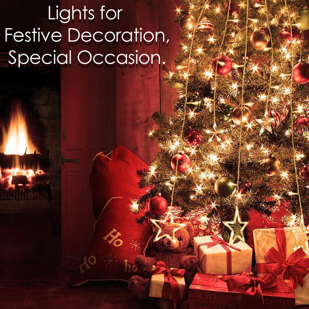 Star Curtain Lights – 12 LED Stars, 8 Flashing Modes – view 7