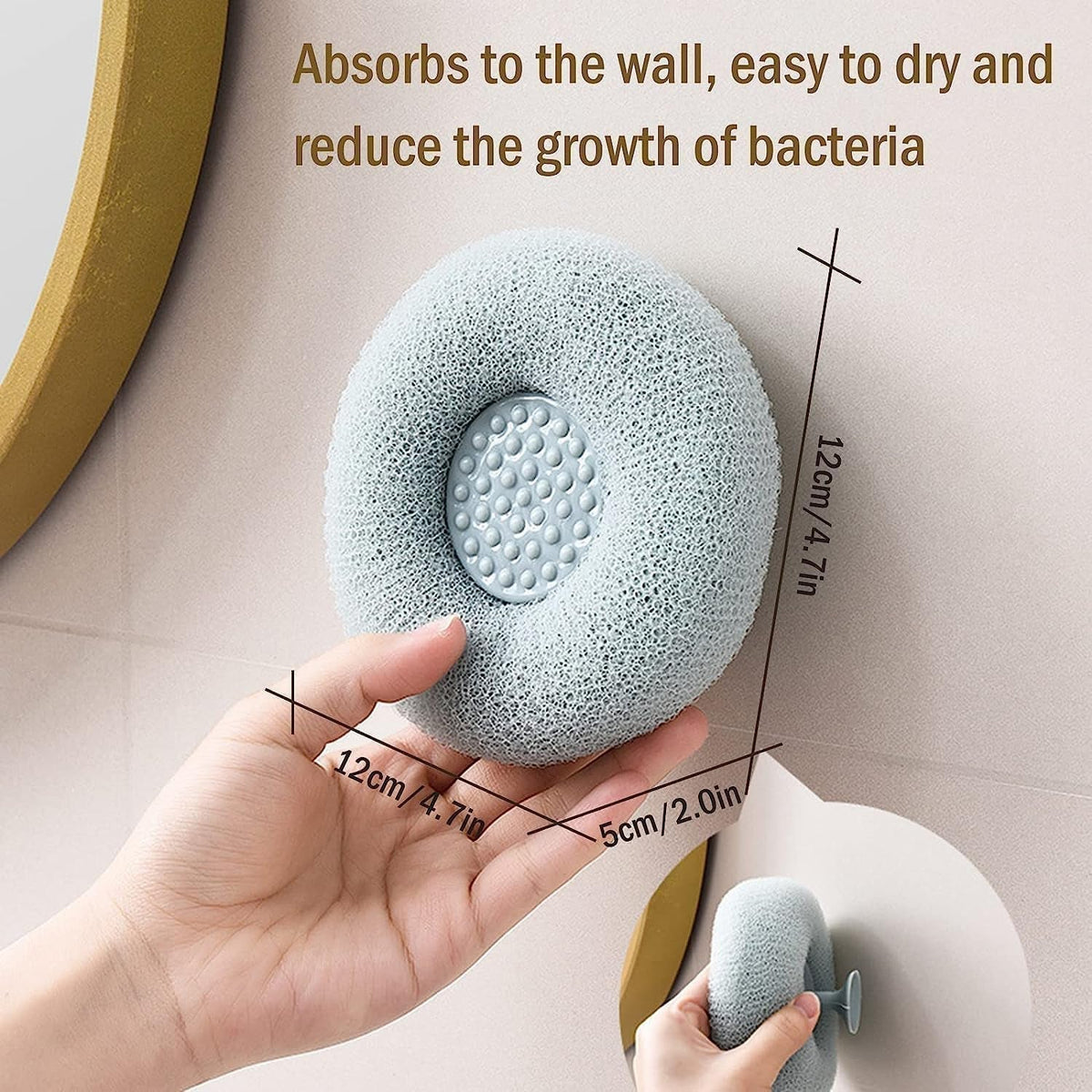Flower Bath Sponge – Soft Exfoliator with Suction Cup – view 6