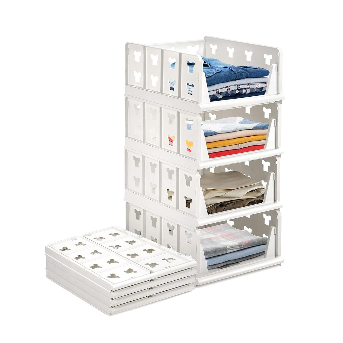 Stackable Storage Cart – 4-Layer Foldable Organizer – detail view