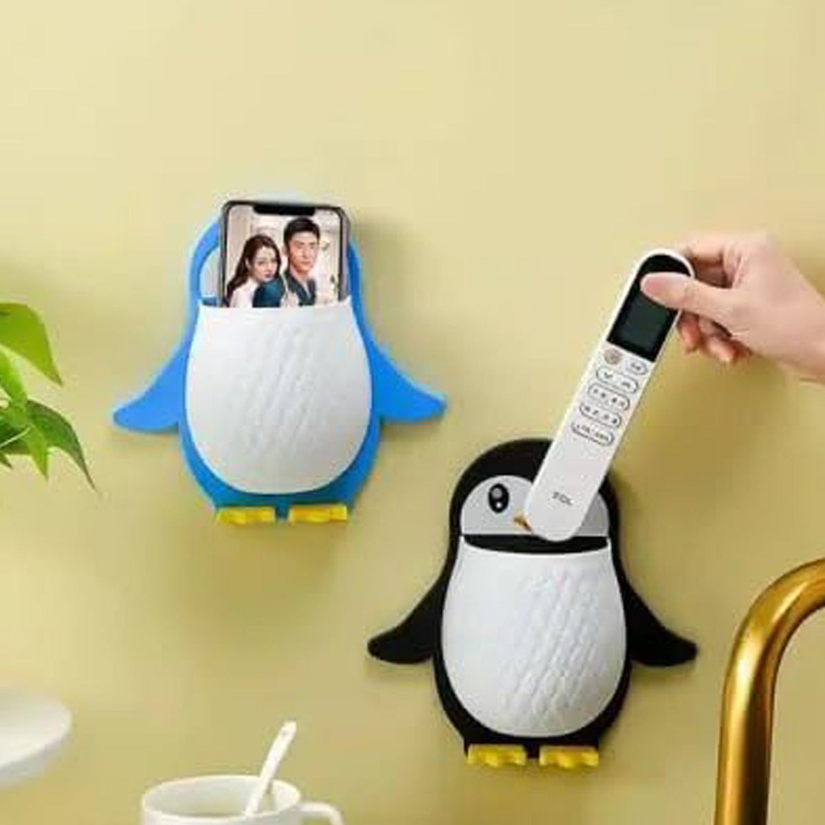 Penguin Storage Box – Wall Mount Organizer – close-up