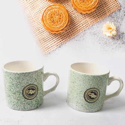Ceramic Tea/Coffee Cup set – 3-Piece with Platter – view 6