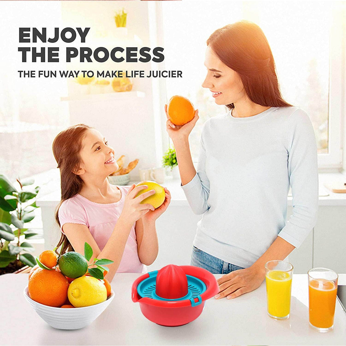 Orange Hand Press Juicer – Durable & Easy Clean – detail view
