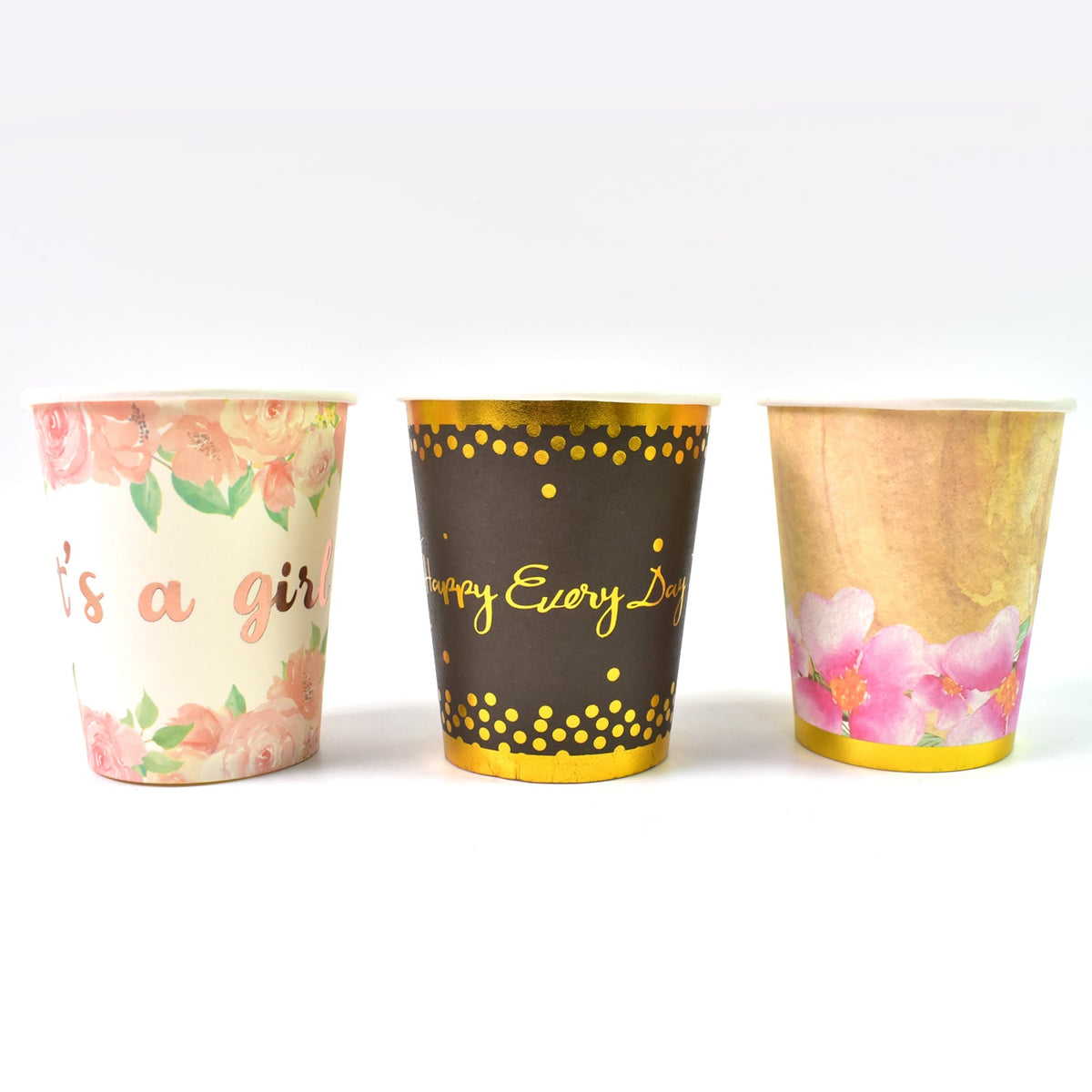 Disposable Paper Cups – Mixed Colour 3 pcs set – alternate view