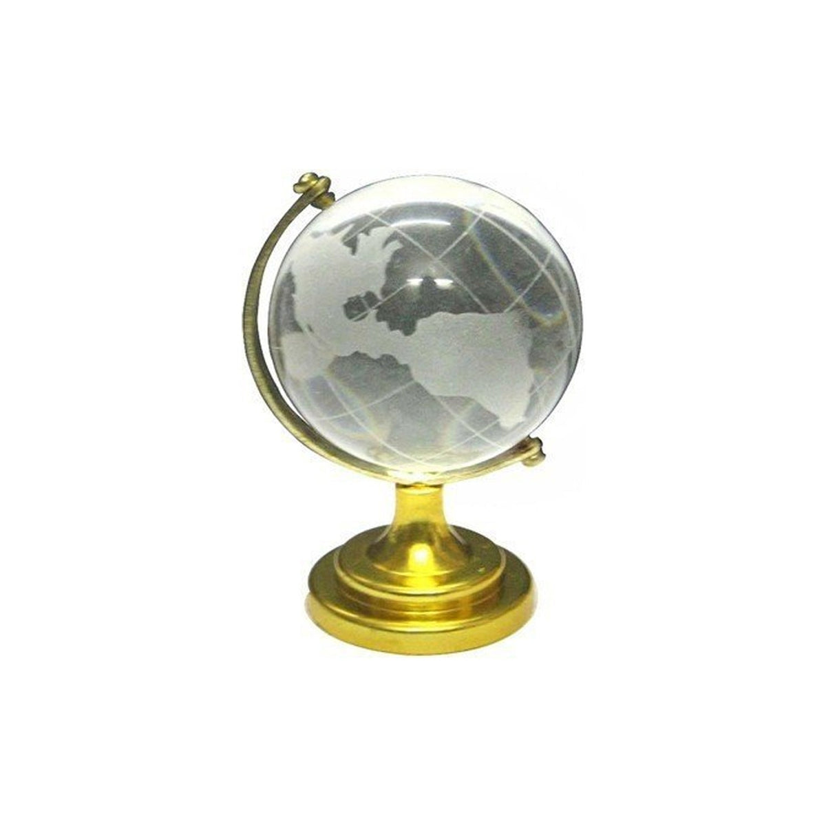Crystal World Globe with Golden Stand for Desk Decor – alternate view