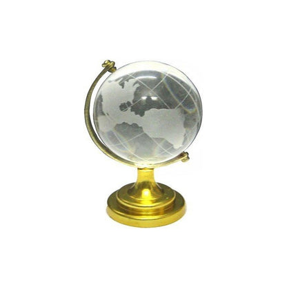 Crystal World Globe with Golden Stand for Desk Decor – alternate view