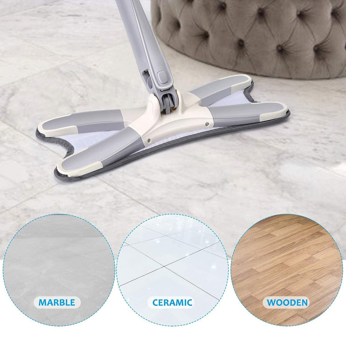 Flat Mop – 360° Rotating Head, Easy Squeeze – view 8