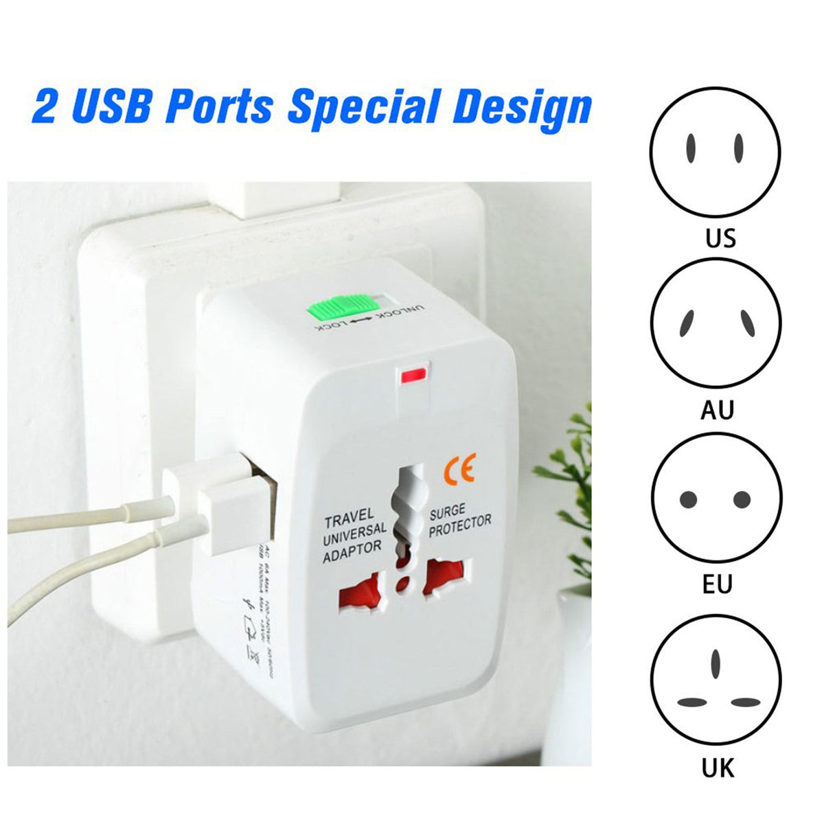 Universal Travel Adapter – All-in-One Worldwide Plug – view 6