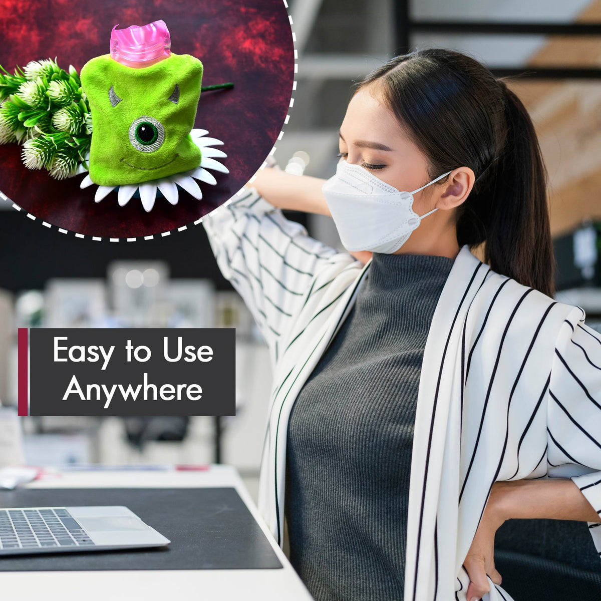 Hot Water Bag – Monster Print for Pain Relief & Warmth – detail view