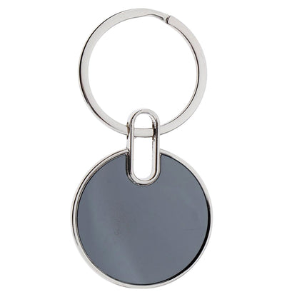 Black Round Metal Keychain – Durable Minimalist Key – alternate view
