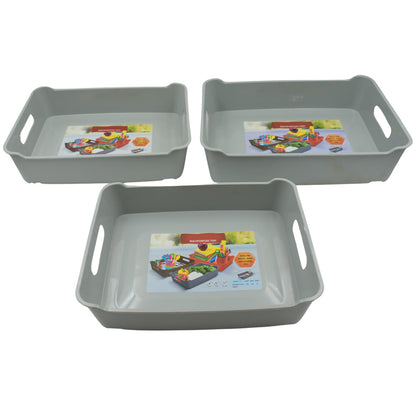 Plastic Storage Tray set of 3 – Multi-Purpose Organizer – detail view