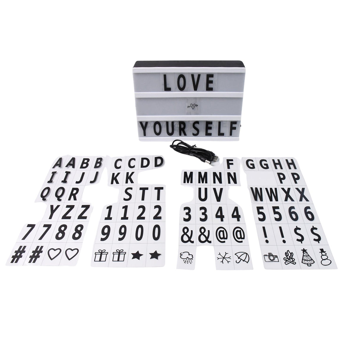 Cinematic Light Box – Mini A6 LED Message Board with Letters – alternate view