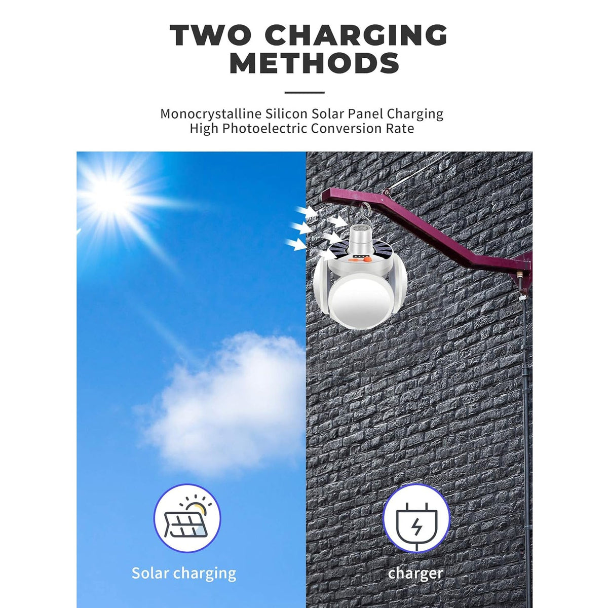 Solar Camping Light – USB Rechargeable Emergency LED – view 12