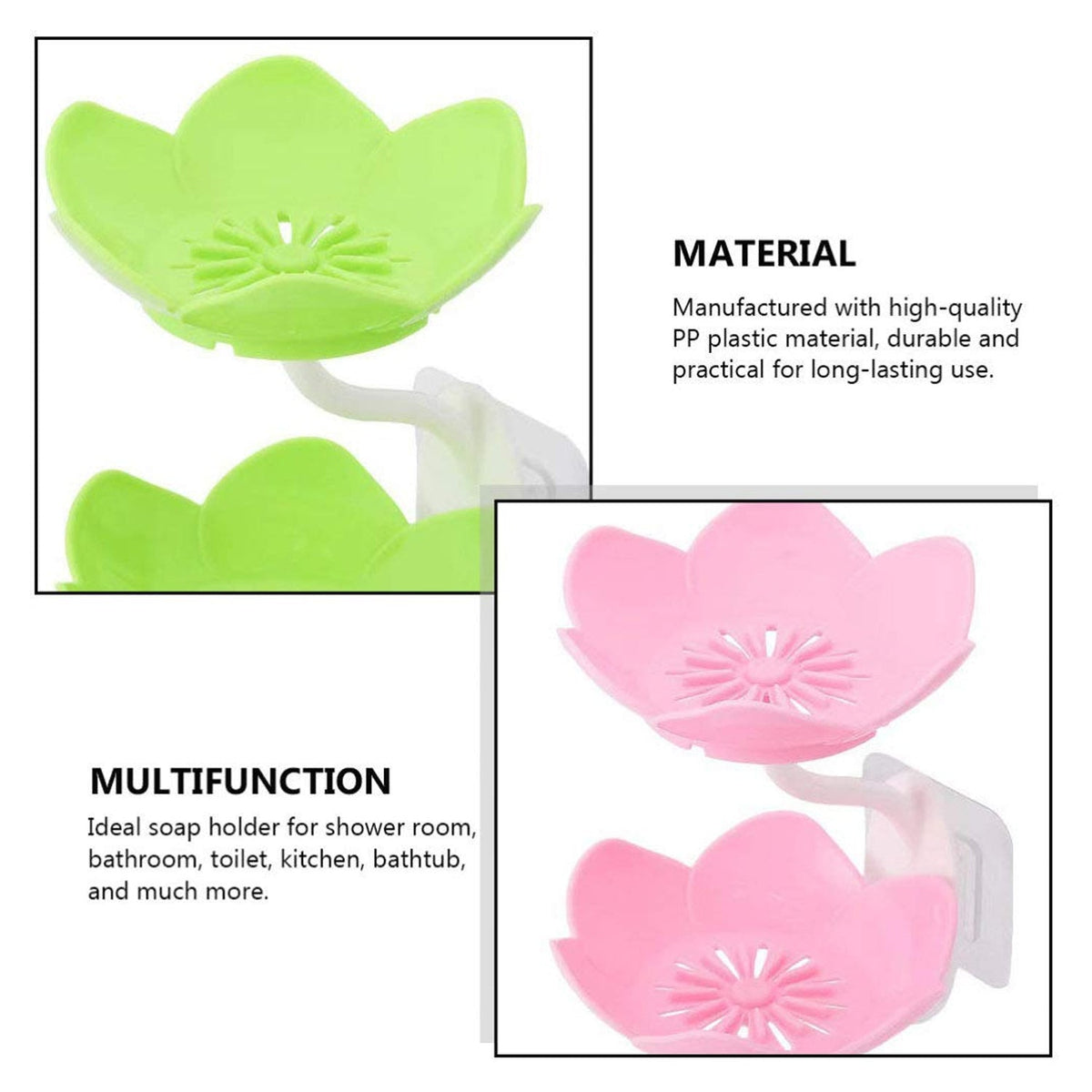 Self-Draining Soap Dish – Flower Design Bathroom Holder – view 8
