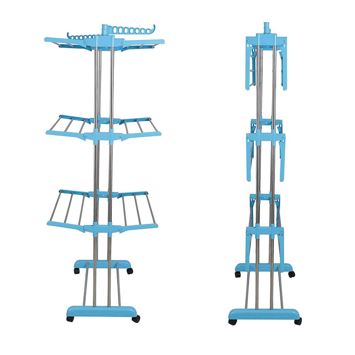 Cloth Drying Stand – 3-Layer Foldable Stainless Steel – detail view