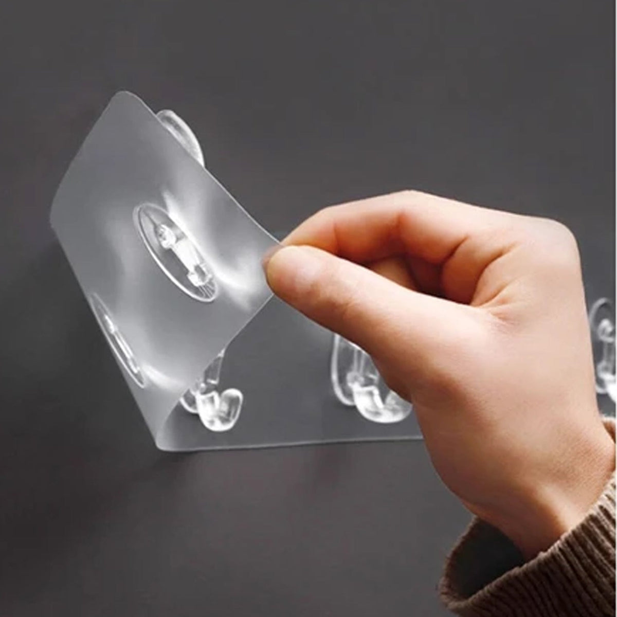 Wall Hook Rail – Heavy Duty 6-Pin Transparent Golden – close-up