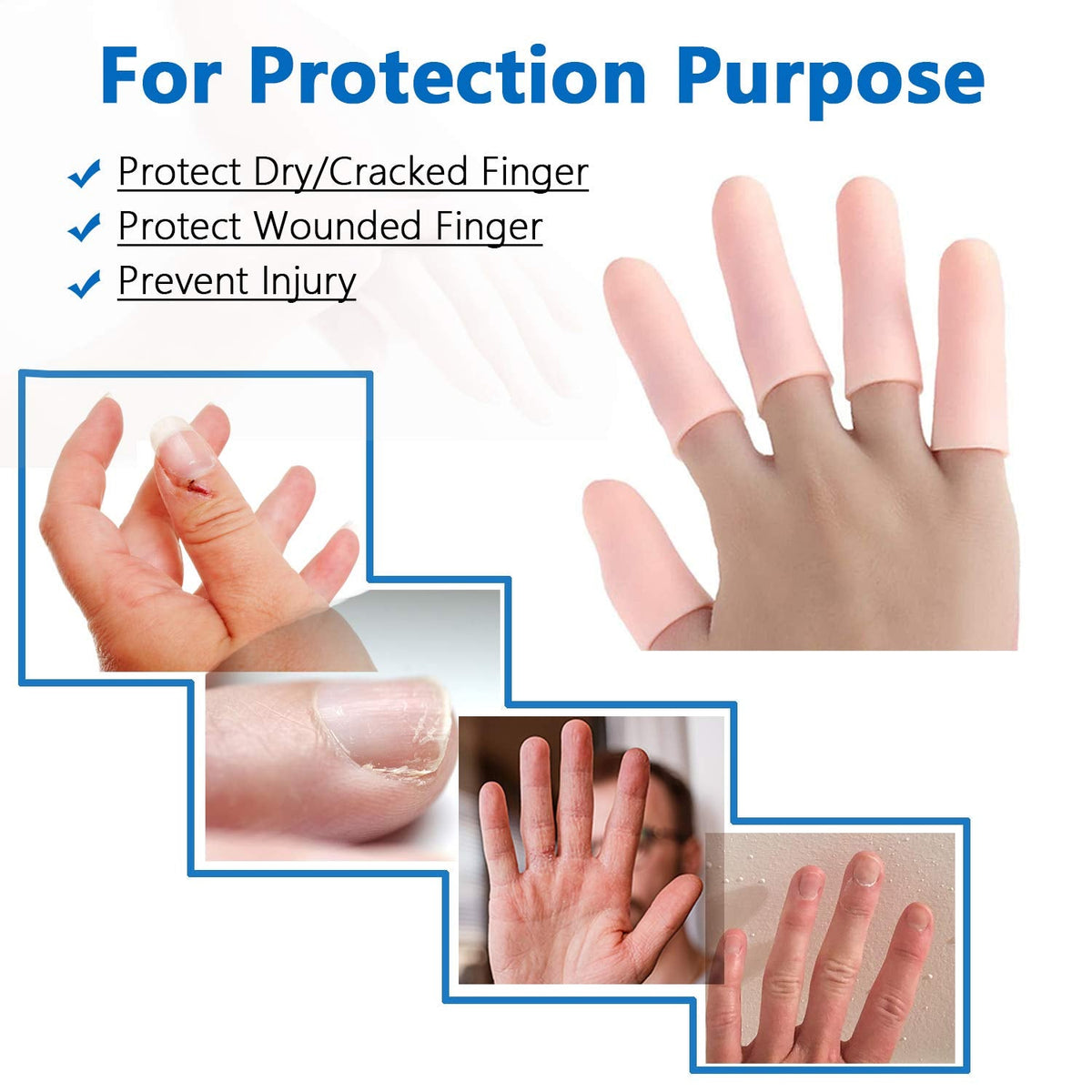 Silicone Finger Caps – Pain Relief & Protection – detail view