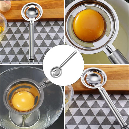 Egg Separator – Stainless Steel Yolk Filter – close-up