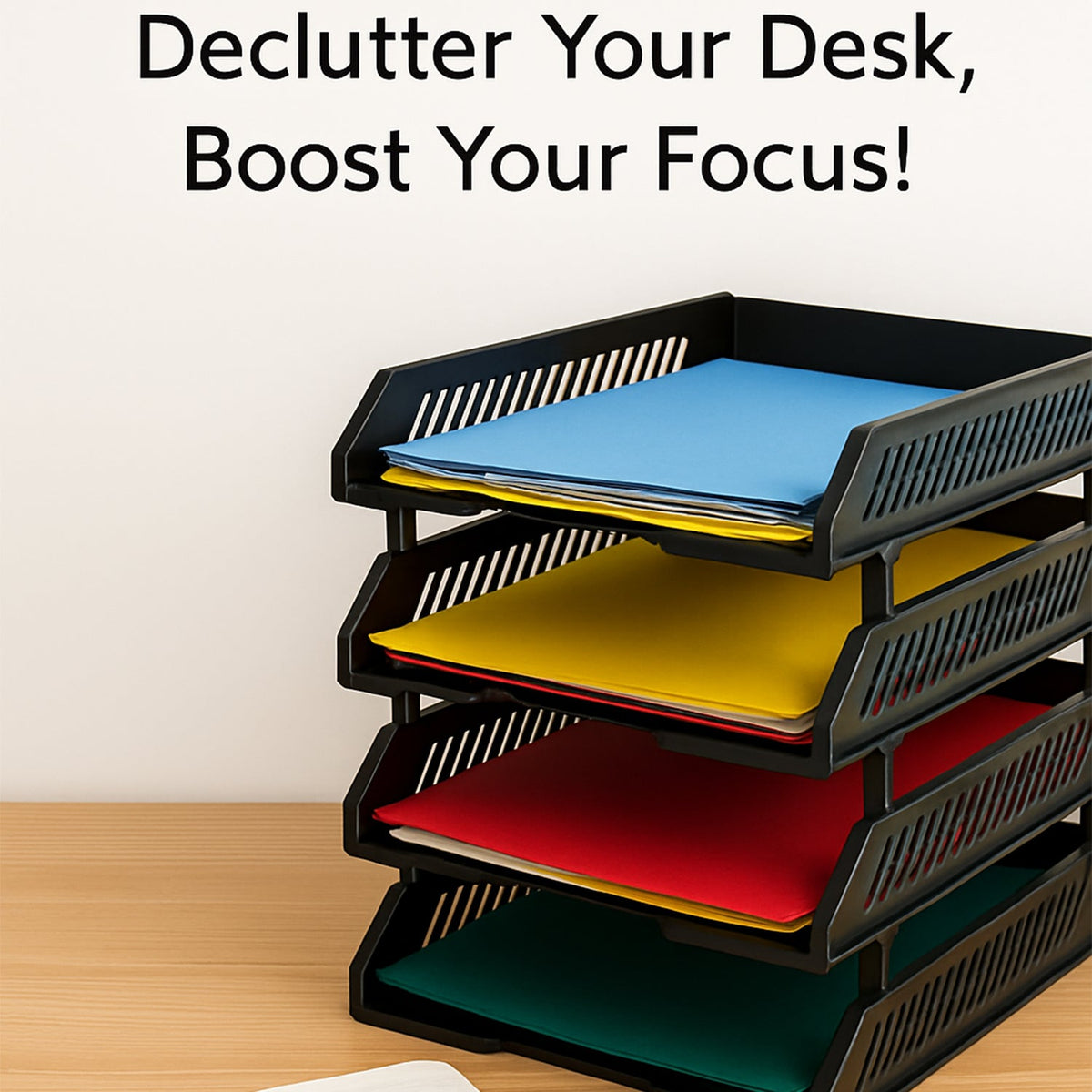 Office File Rack – 4-Layer Desktop Storage with Drawers – alternate view