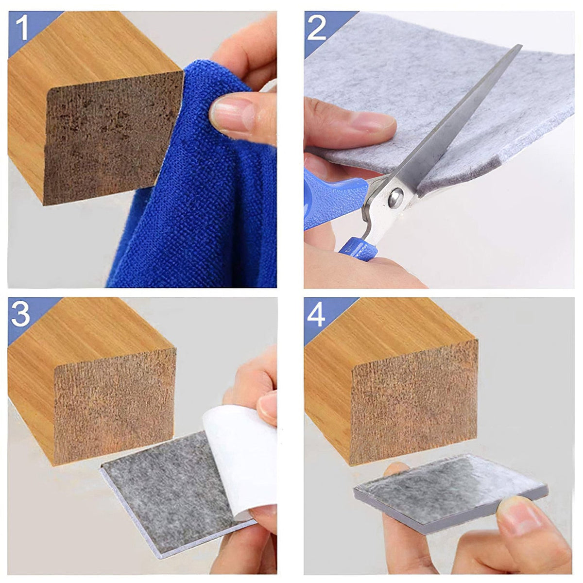 Felt Furniture Pads – Square Floor Protectors (4-Pc) – alternate view