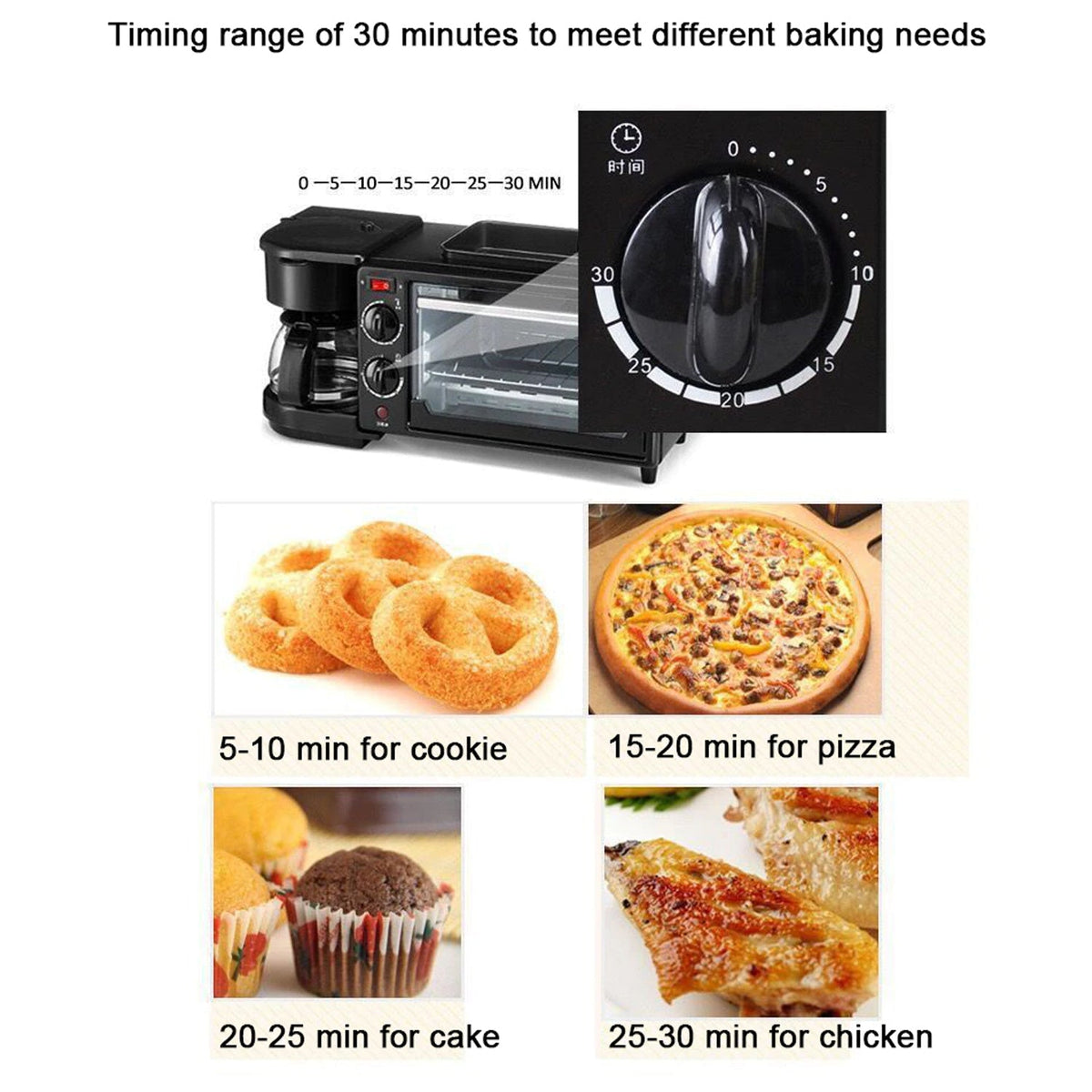 3-in-1 Breakfast Maker – Toaster Oven, Grill & Coffee – view 7