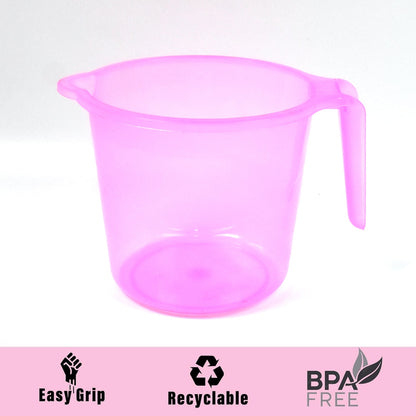 Plastic Bath Mug – 1200ML Transparent Mix Colour (Set of 5) – view 7
